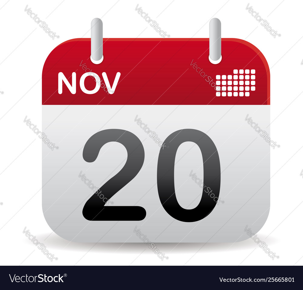 Nov calendar stand up Royalty Free Vector Image