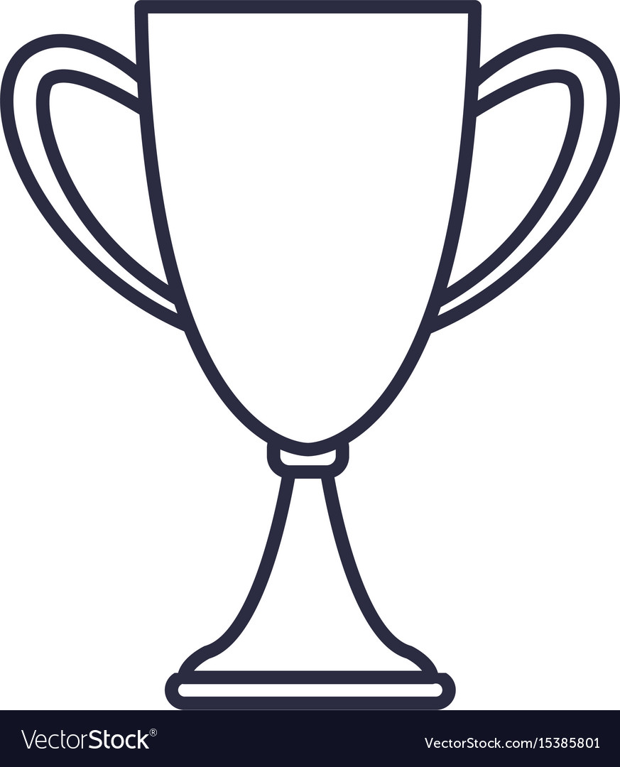 Outlined trophy award prize win Royalty Free Vector Image