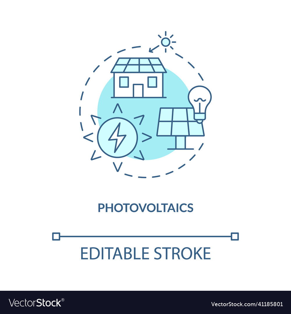 Photovoltaics turquoise concept icon