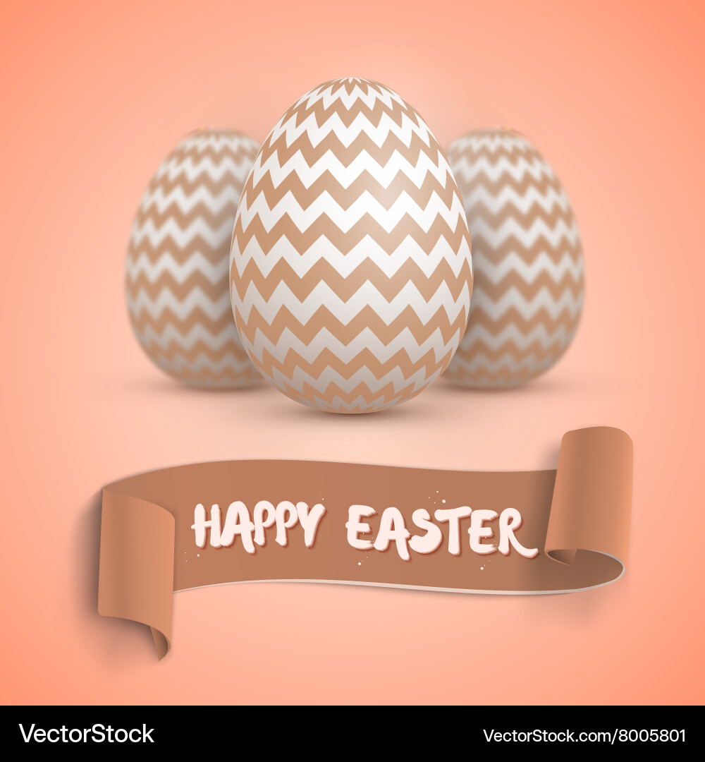 Realistic easter egg set happy Royalty Free Vector Image