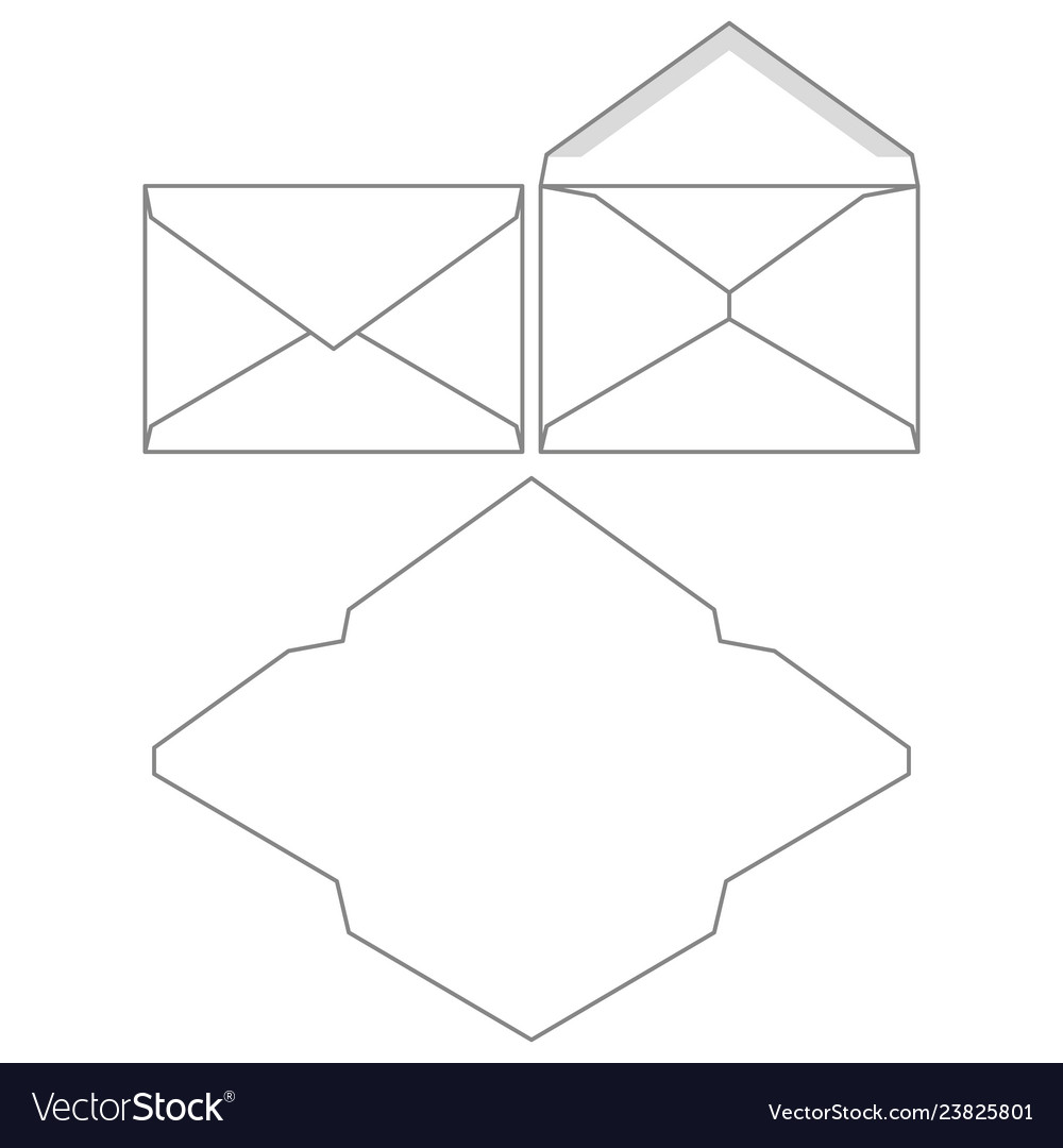 set blank envelopes envelope template royalty free vector