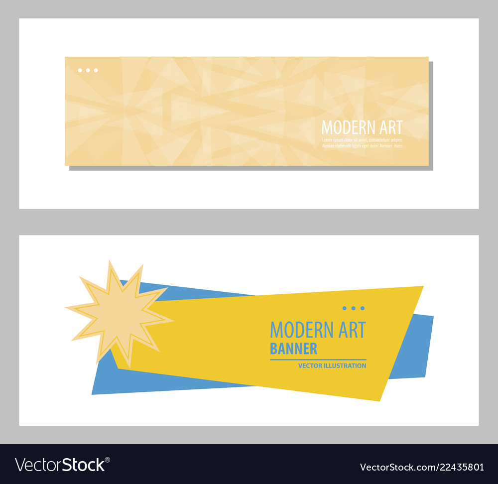 Set of flat linear promotion ribbon banner scroll