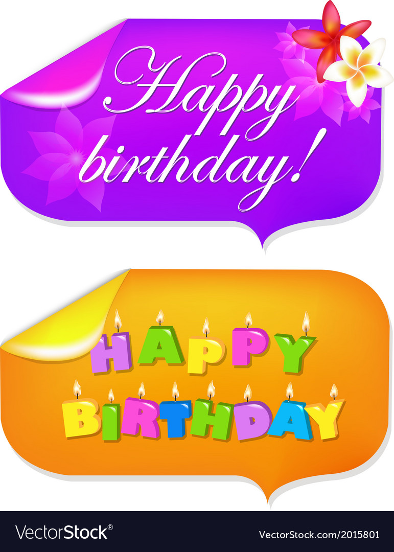 Sticker happy birthday Royalty Free Vector Image