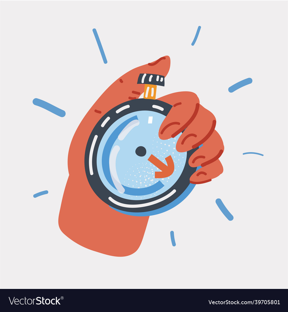 Stopwatch in human hand Royalty Free Vector Image