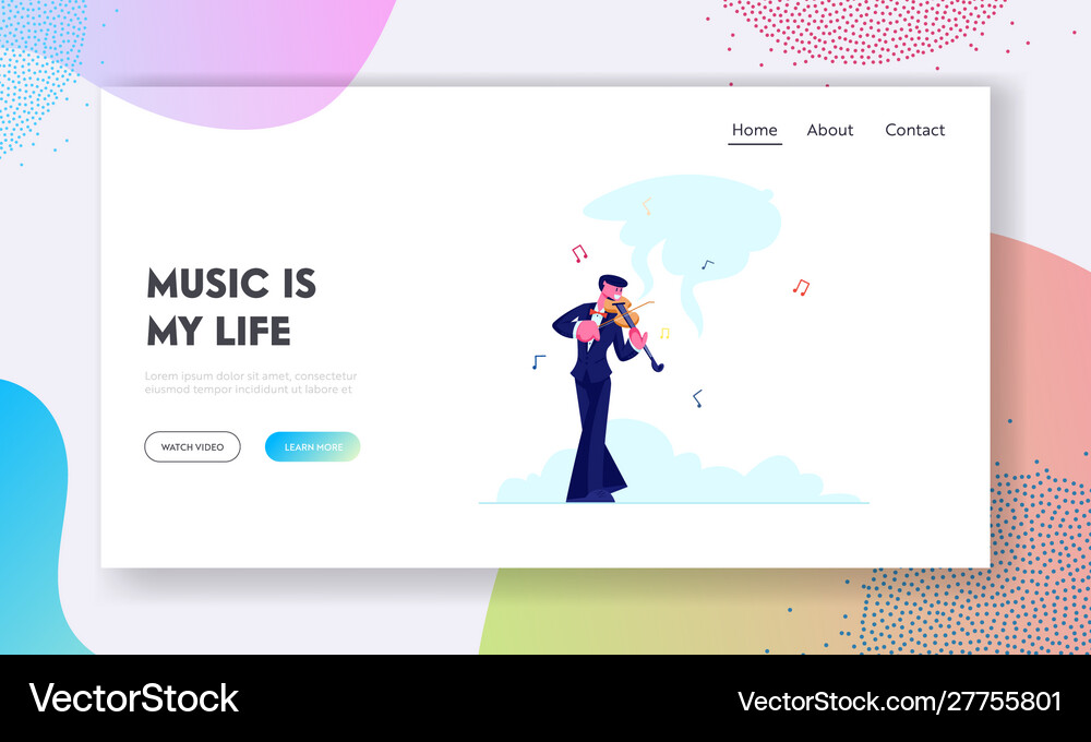 Talented artist performing on scene website Vector Image