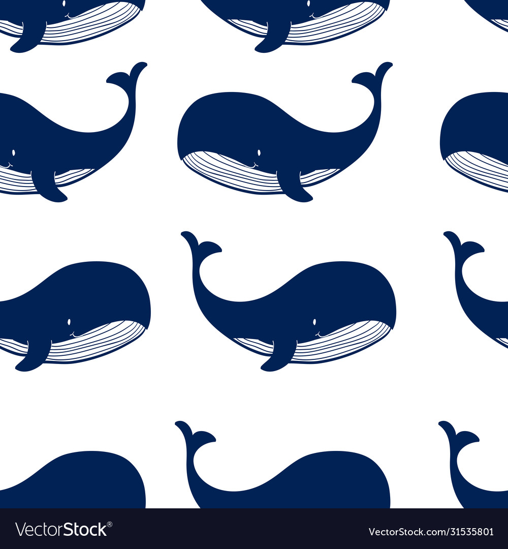 Whale seamless pattern print design