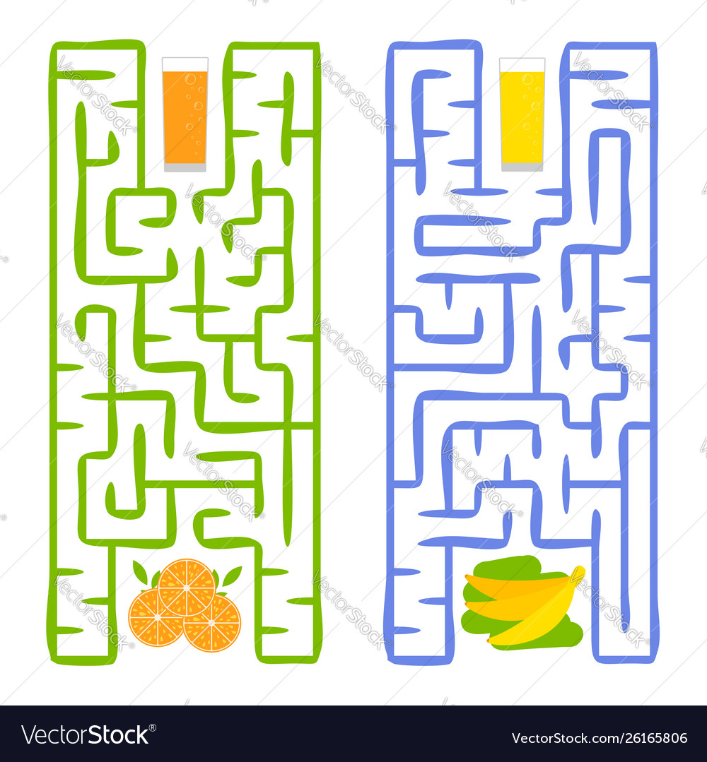 A square labyrinth find way from juice