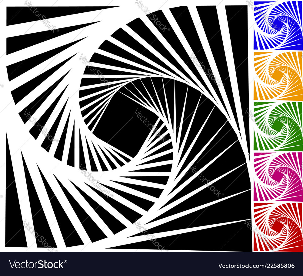 Abstract background set with concentric rotating