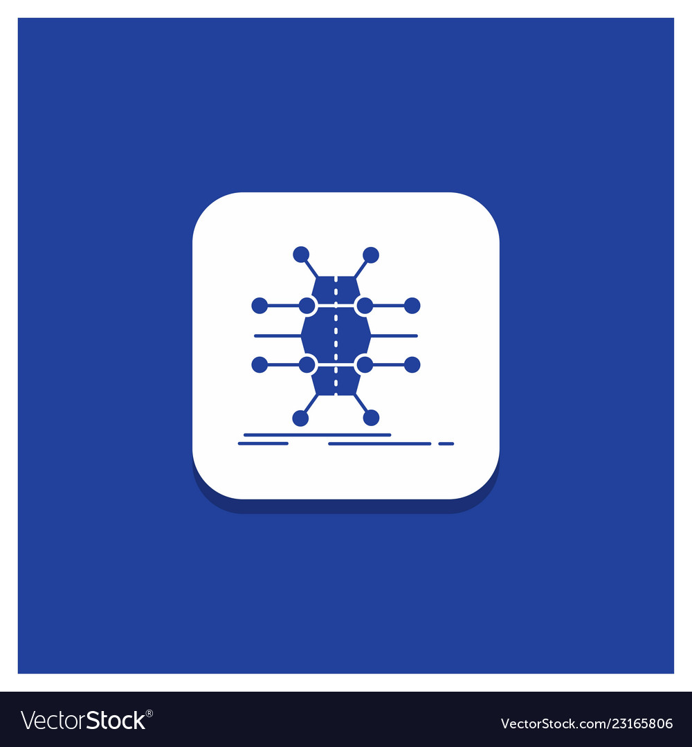Blue round button for distribution grid
