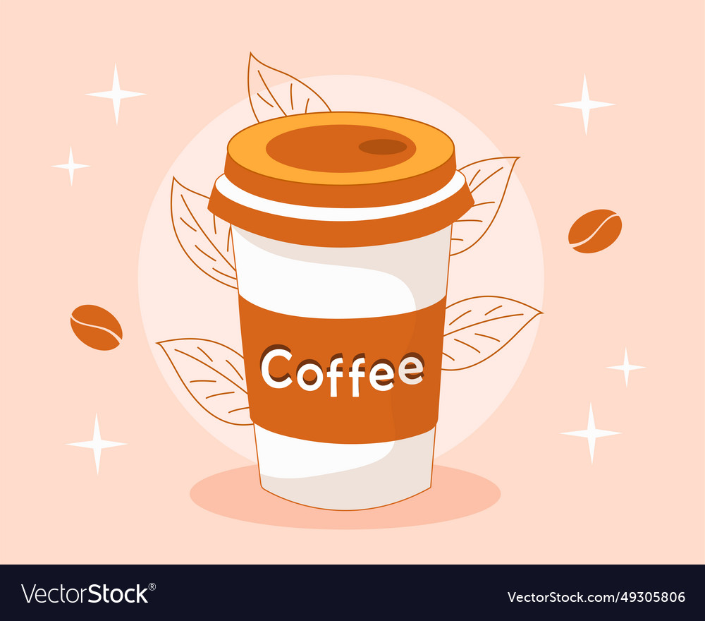 Cardboard cup with coffee concept Royalty Free Vector Image