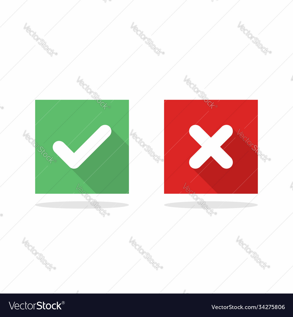 Check and wrong marks tick cross