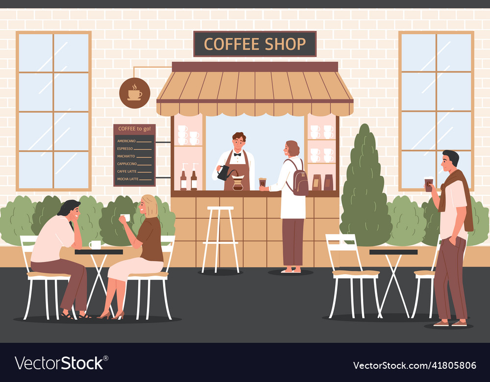 Coffee Shop Background Royalty Free Vector Image