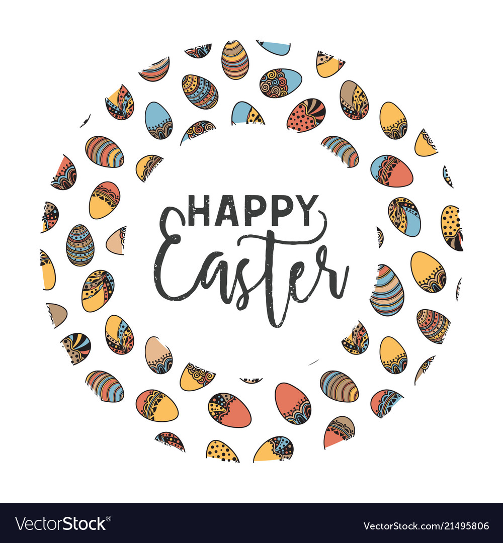 Easter doodle frame Royalty Free Vector Image - VectorStock