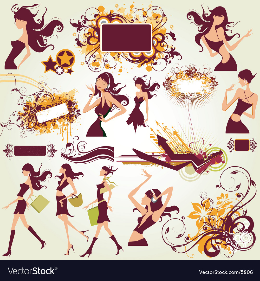 Fashion Model Illustration Elements Royalty Free Vector Fashion Model Illustration Elements Royalty Free Vector