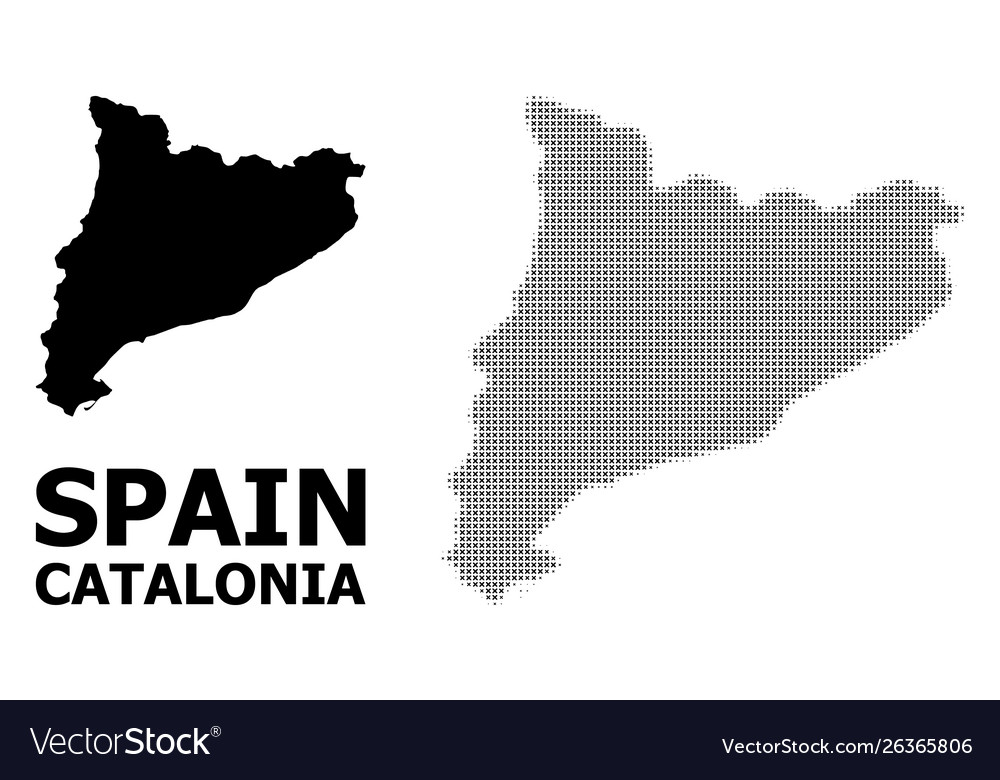 Halbton-Mosaik und solide Landkarte katalonien