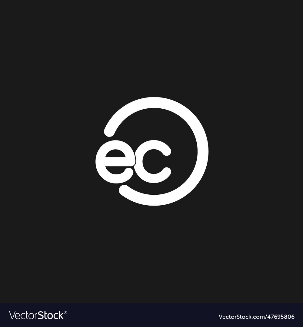 Initials ec logo monogram with simple circles Vector Image