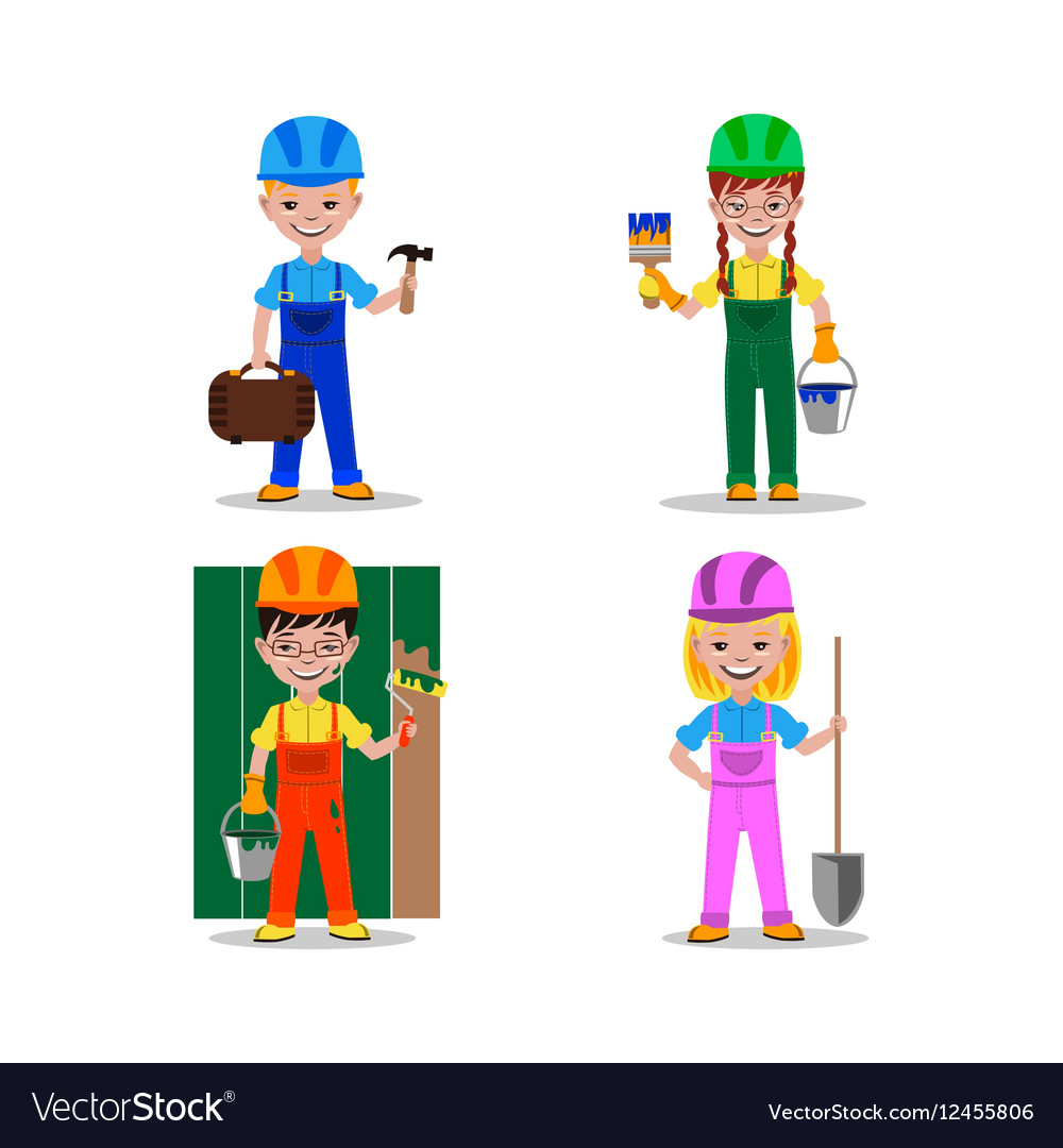 Kids builders characters