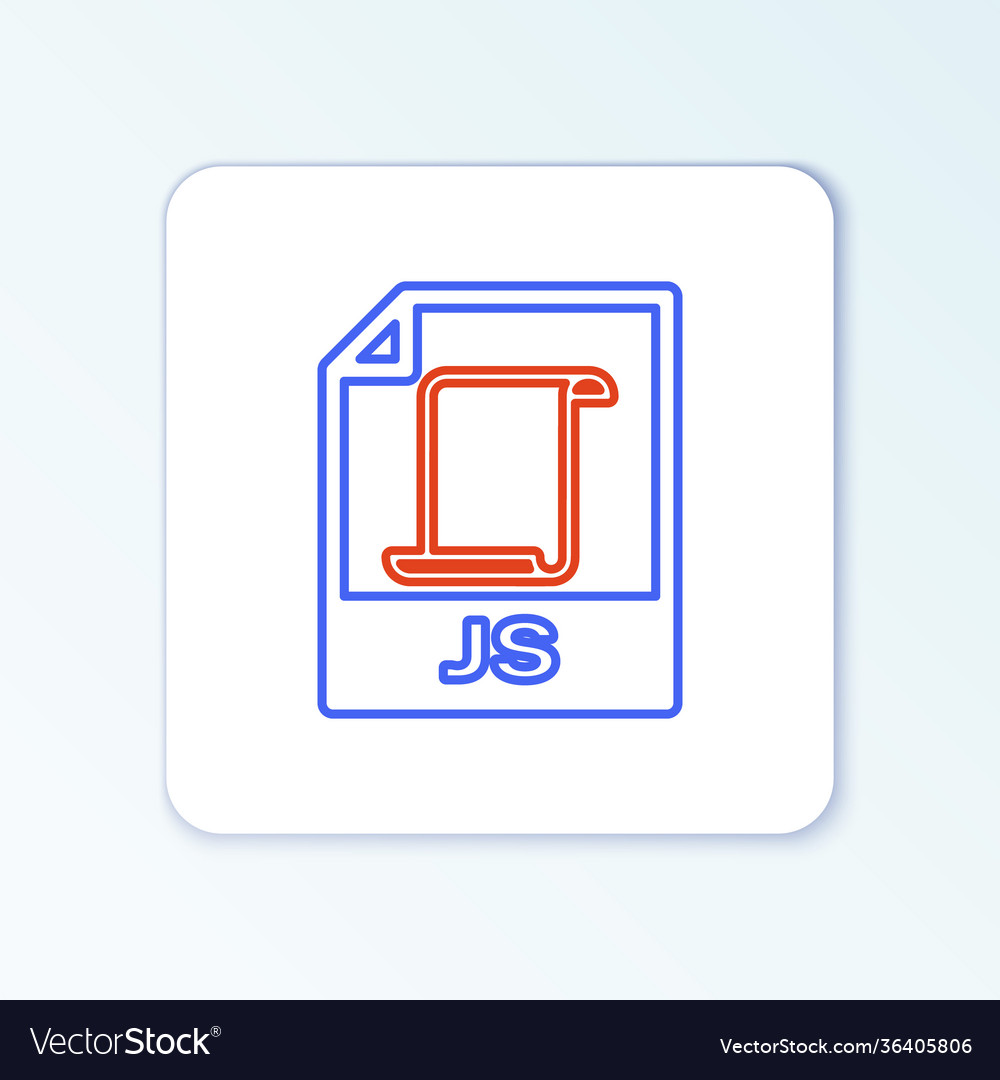 Line js file document download button icon vector image Line js file document download button icon