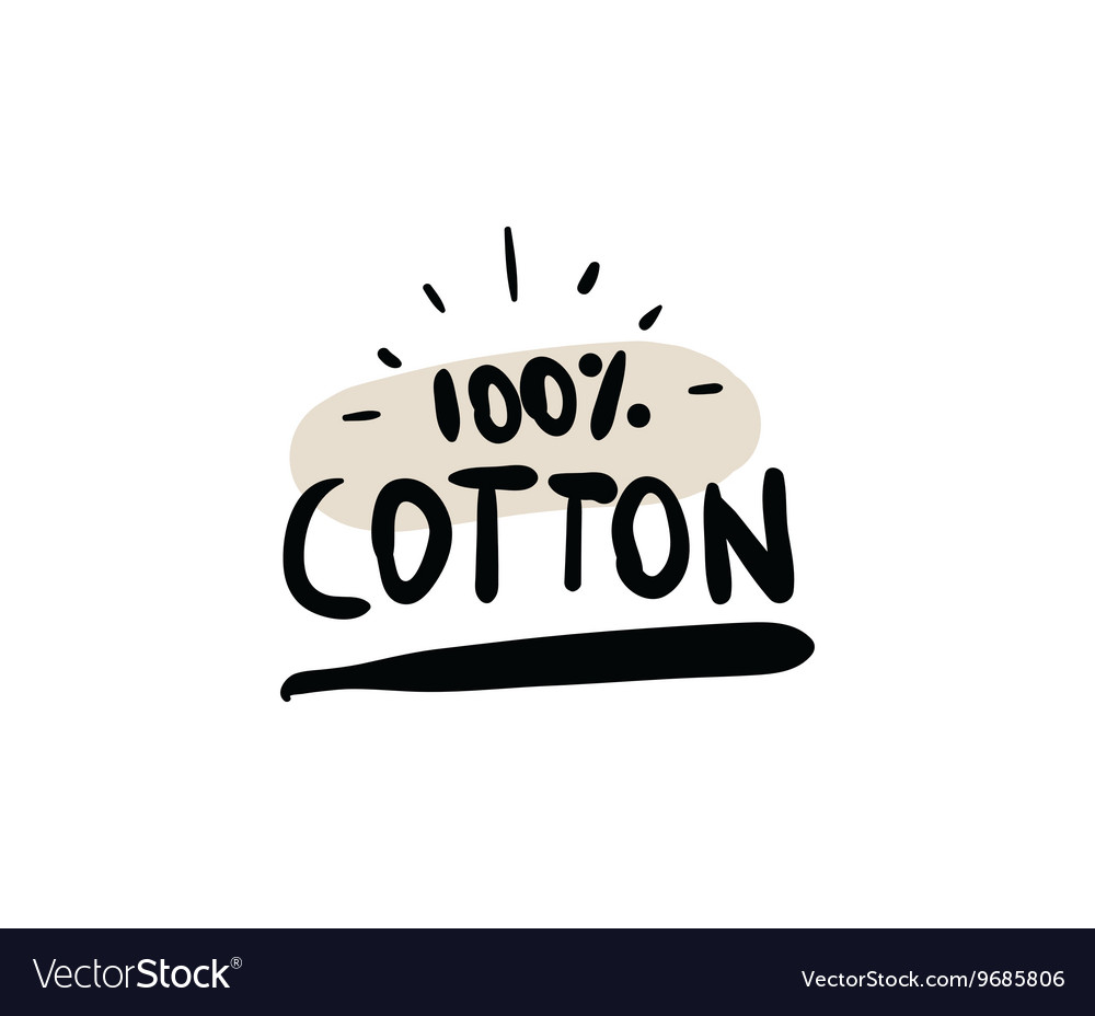 Natural organic cotton label Royalty Free Vector Image