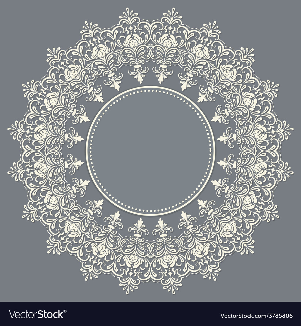 Ornamental round lace with damask