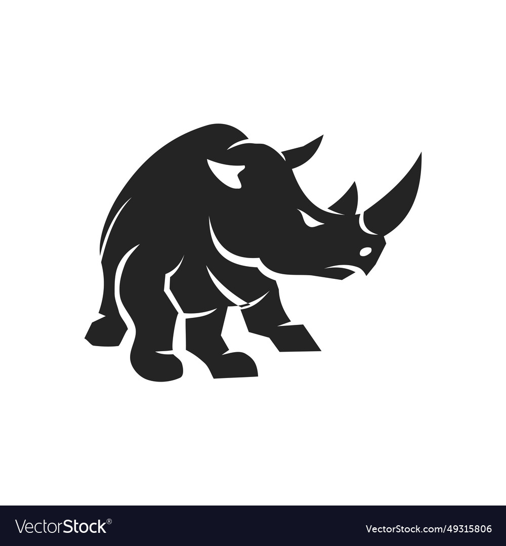 Rhino logo template isolated brand identity icon