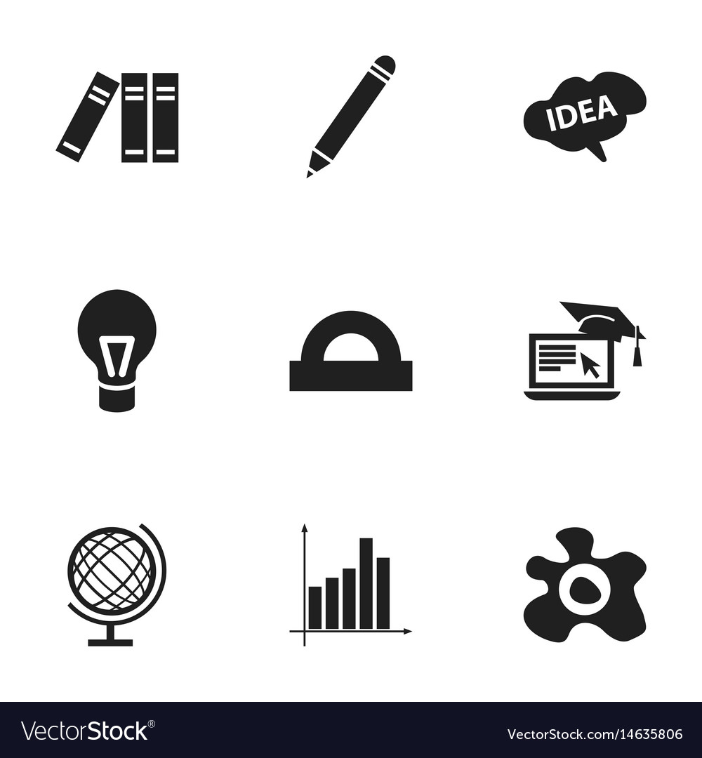 Set of 9 editable university icons includes