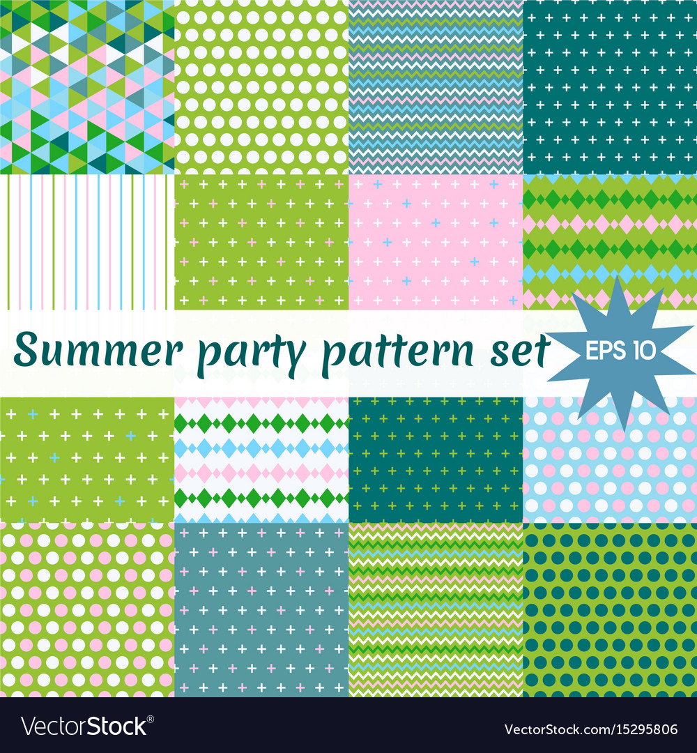 Set of summer pattern collection