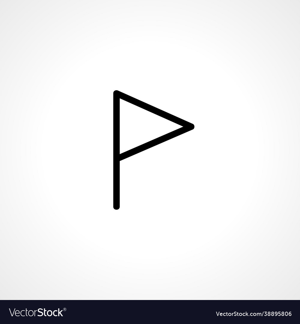 Triangular flag simple isolated web icon vector image Triangular flag simple isolated web icon