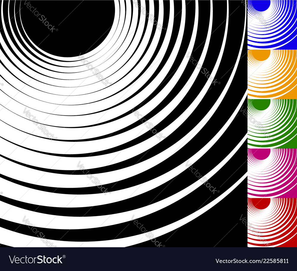 Abstract background set with concentric rotating vector image Abstract background set with concentric rotating