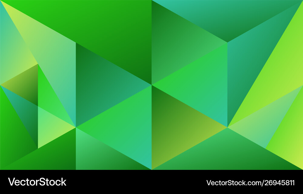 Abstract geometric green gradient triangle mosaic Vector Image