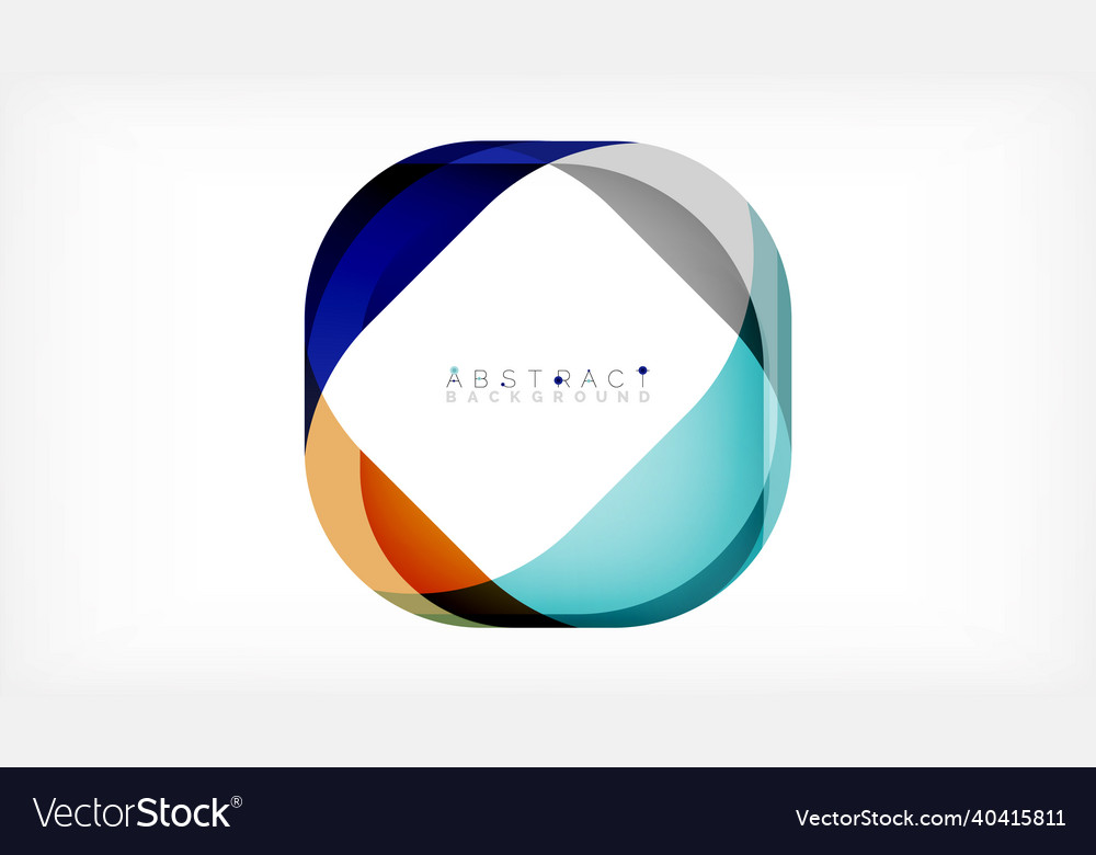 Abstract square shape with overlapping waves Vector Image Abstract square shape with overlapping waves