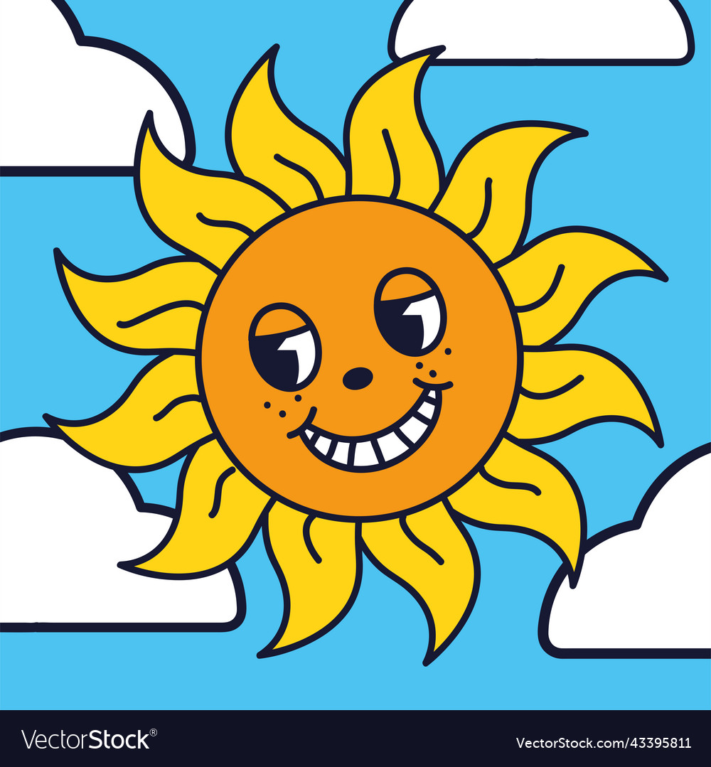 Cartoon Sun Sky Royalty Free Vector Image - Vectorstock