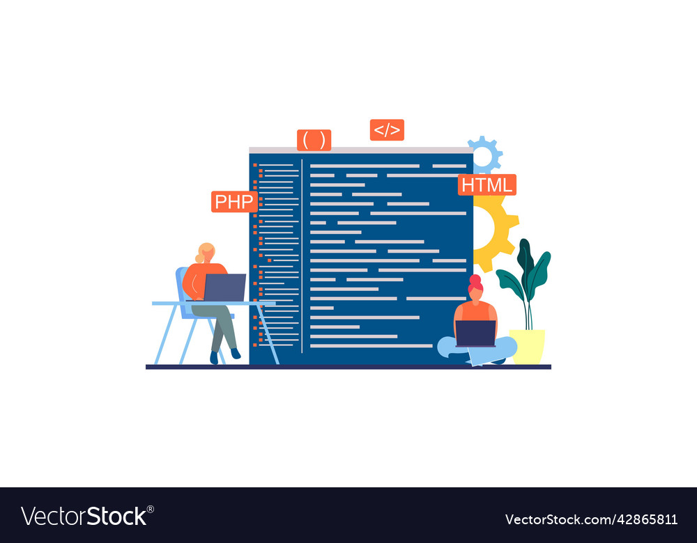 Developing programming and coding technologies vector image Developing programming and coding technologies