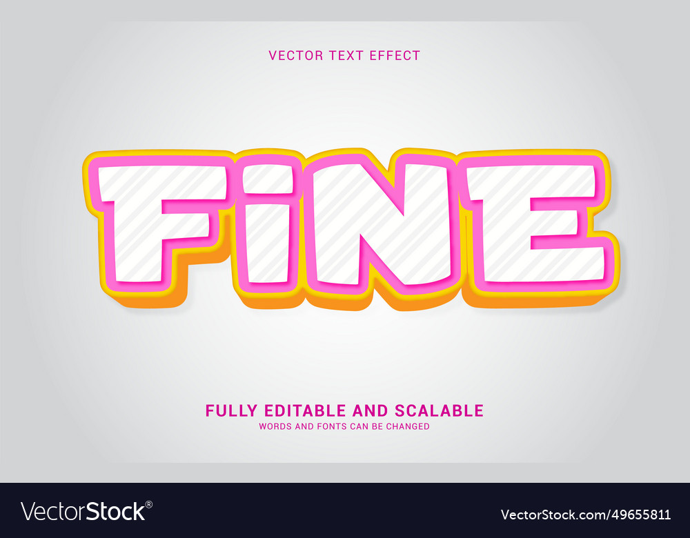 Editable text effect fine style