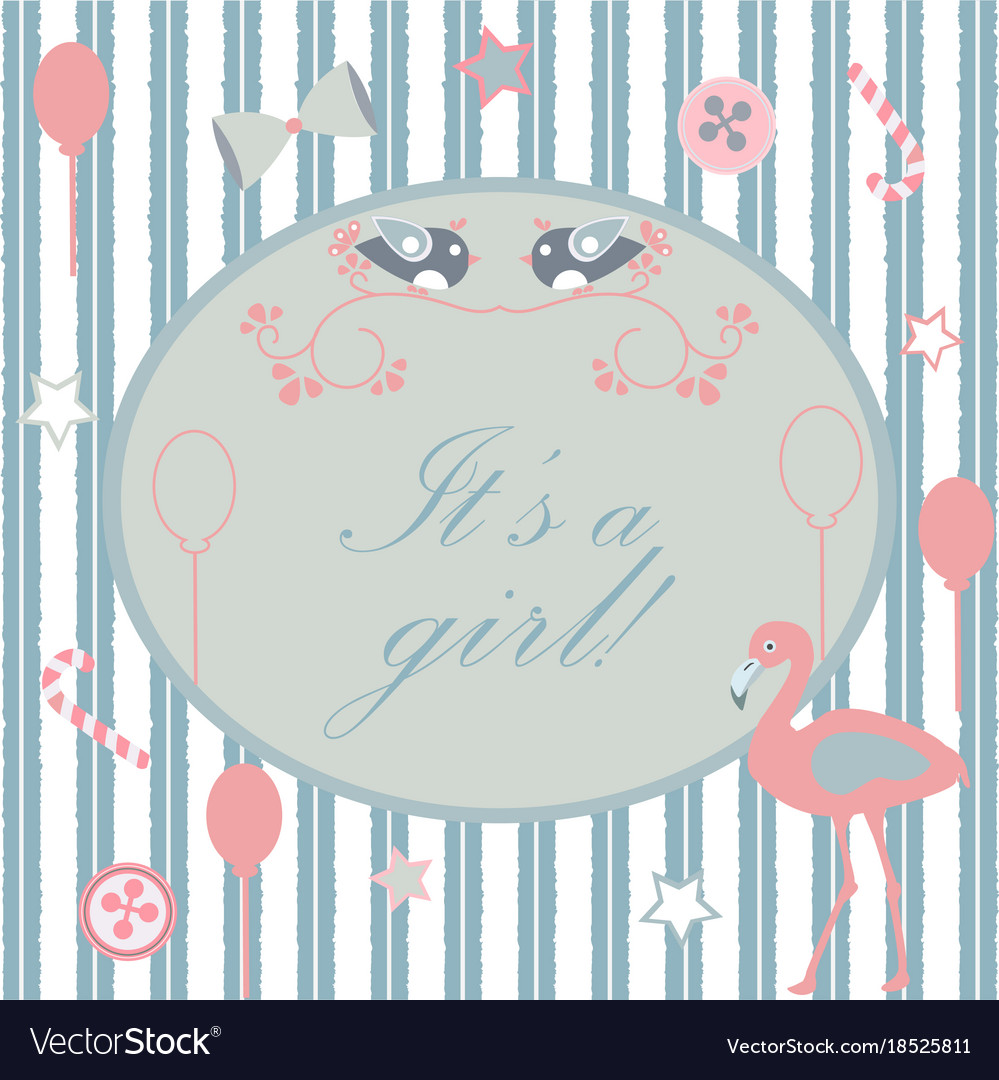 its a girl announcement baby shower collection vector image its a girl announcements