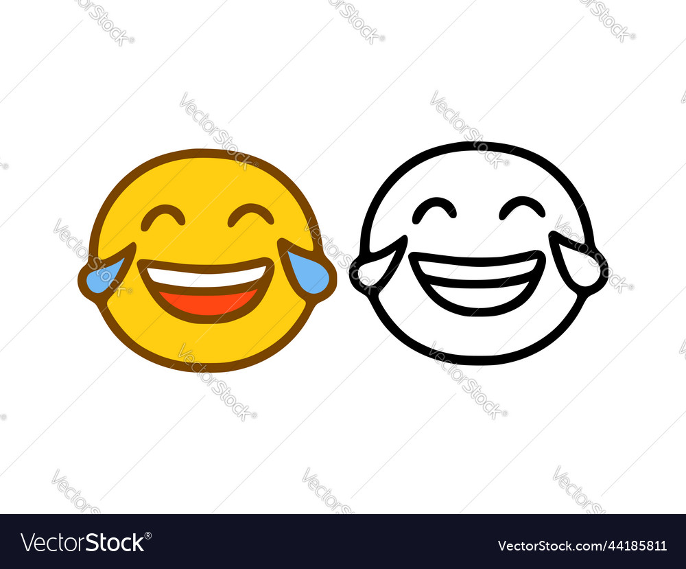 Premium Vector  Laughing face expression funny doodle positive emotion