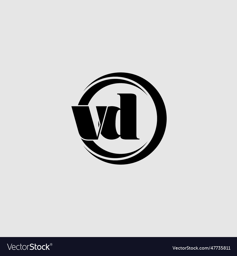 Letters vd simple circle linked line logo Vector Image Letters vd simple circle linked line logo