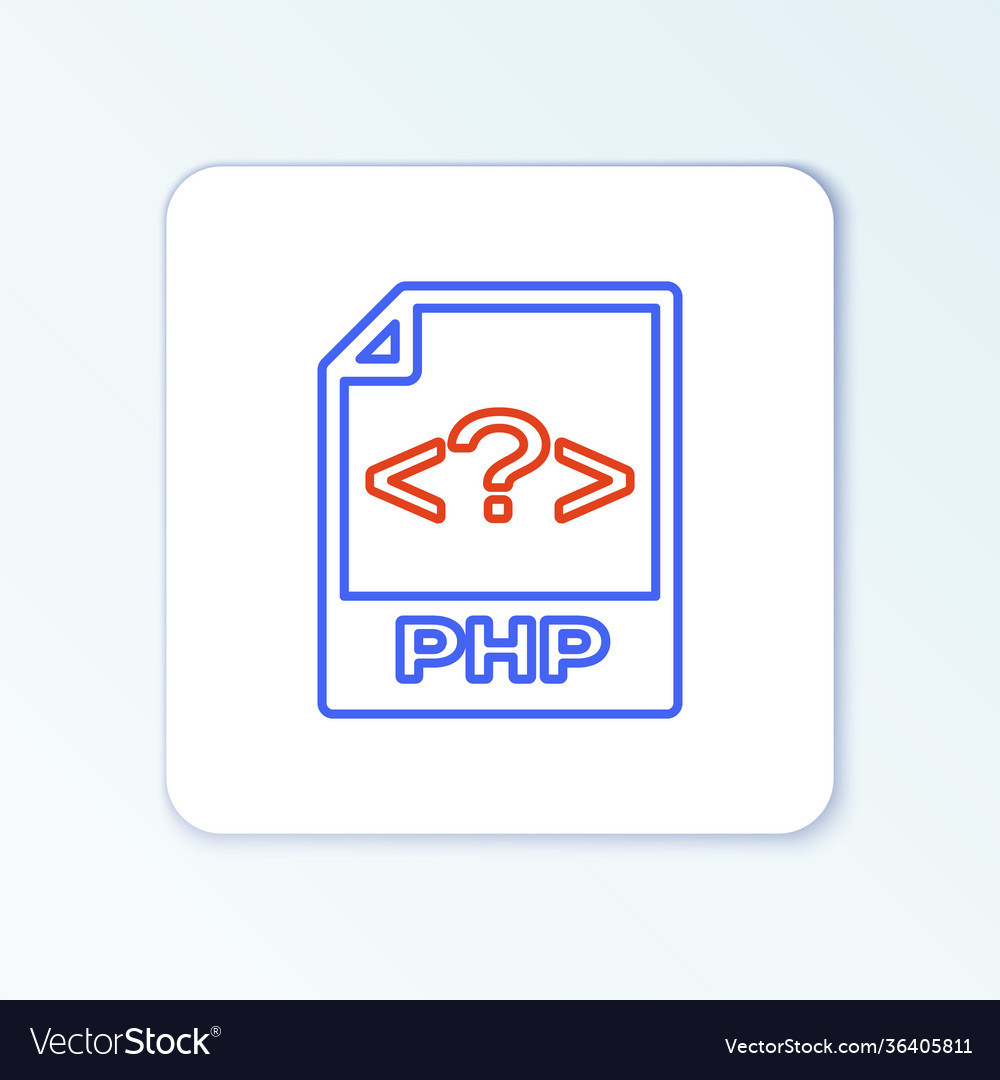 Line php file document download button icon Vector Image Line php file document download button icon