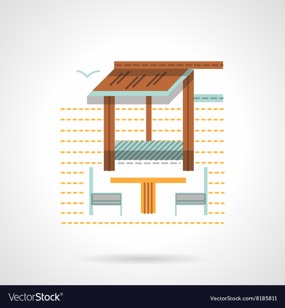 Outdoor rest chairs flat color design icon