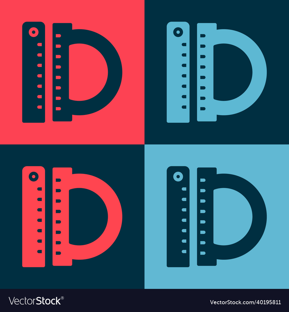Pop art protractor grid for measuring degrees icon vector image Pop art protractor grid for measuring degrees icon