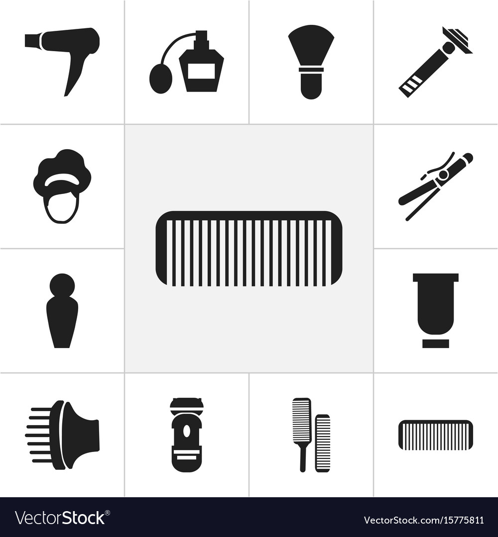 Set of 12 editable coiffeur icons includes