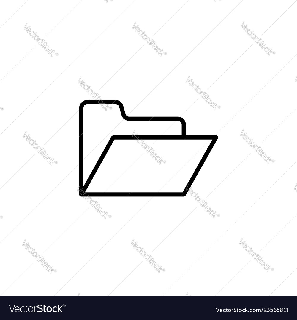 Web line icon folder black on white background