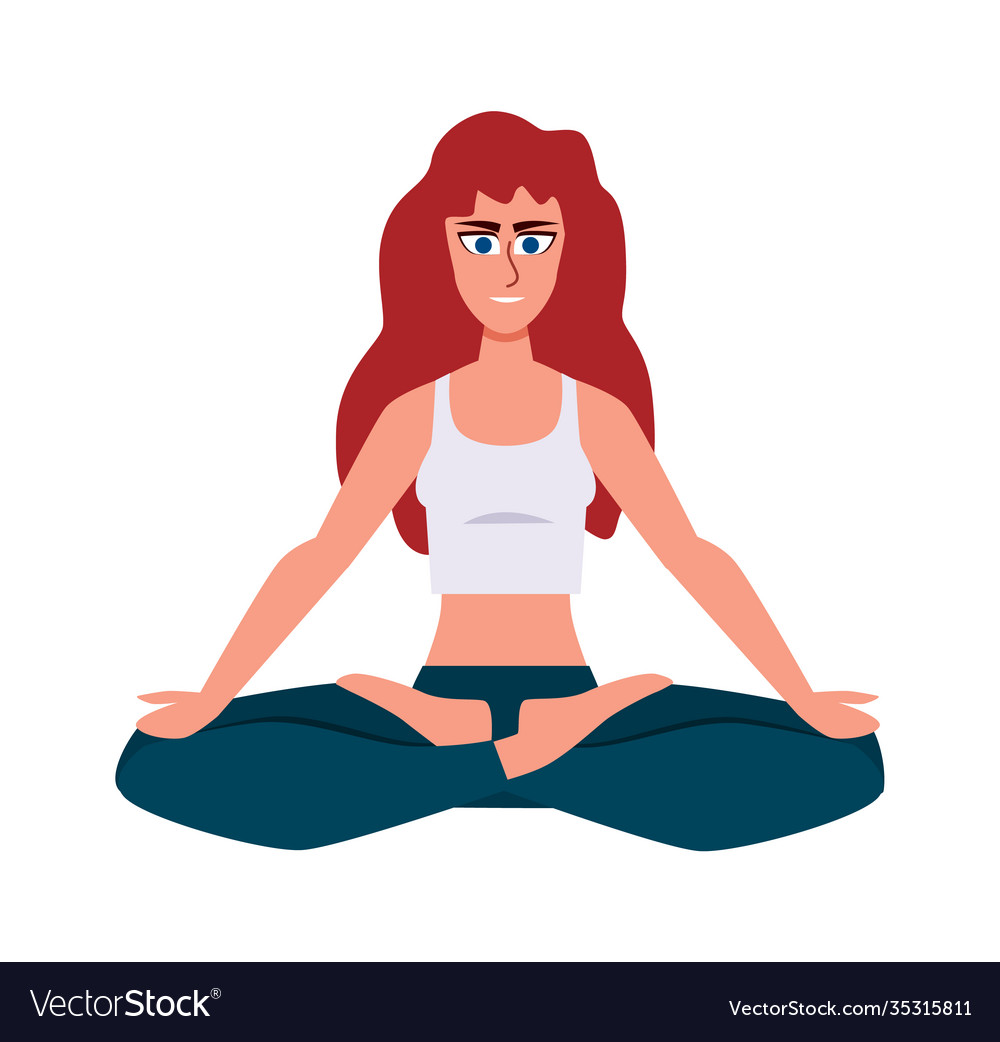 Woman doing yoga exercise girl in sport Royalty Free Vector