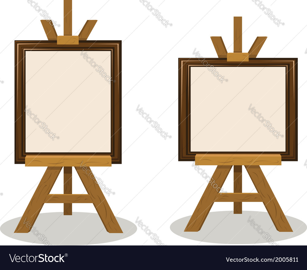 Wooden Easel with Empty Frames