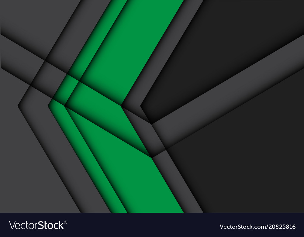 Abstract green arrow on gray design modern