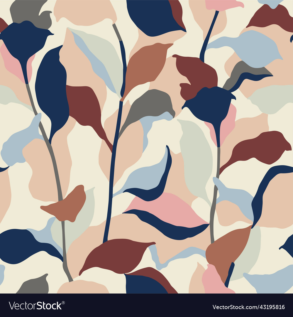 Abstract shape leaf seamless pattern vector image Abstract shape leaf seamless pattern