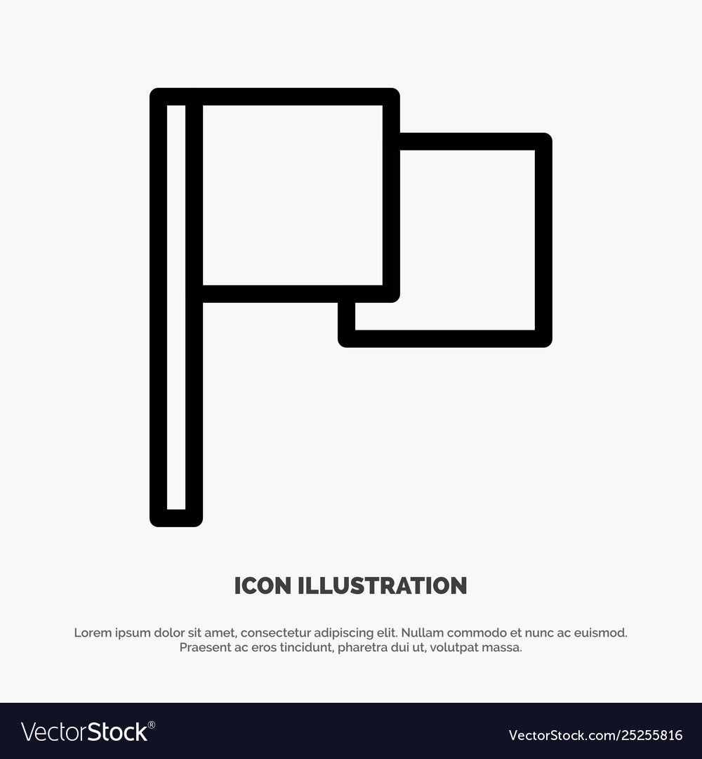 Basic flag ui line icon vector image Basic flag ui line icon
