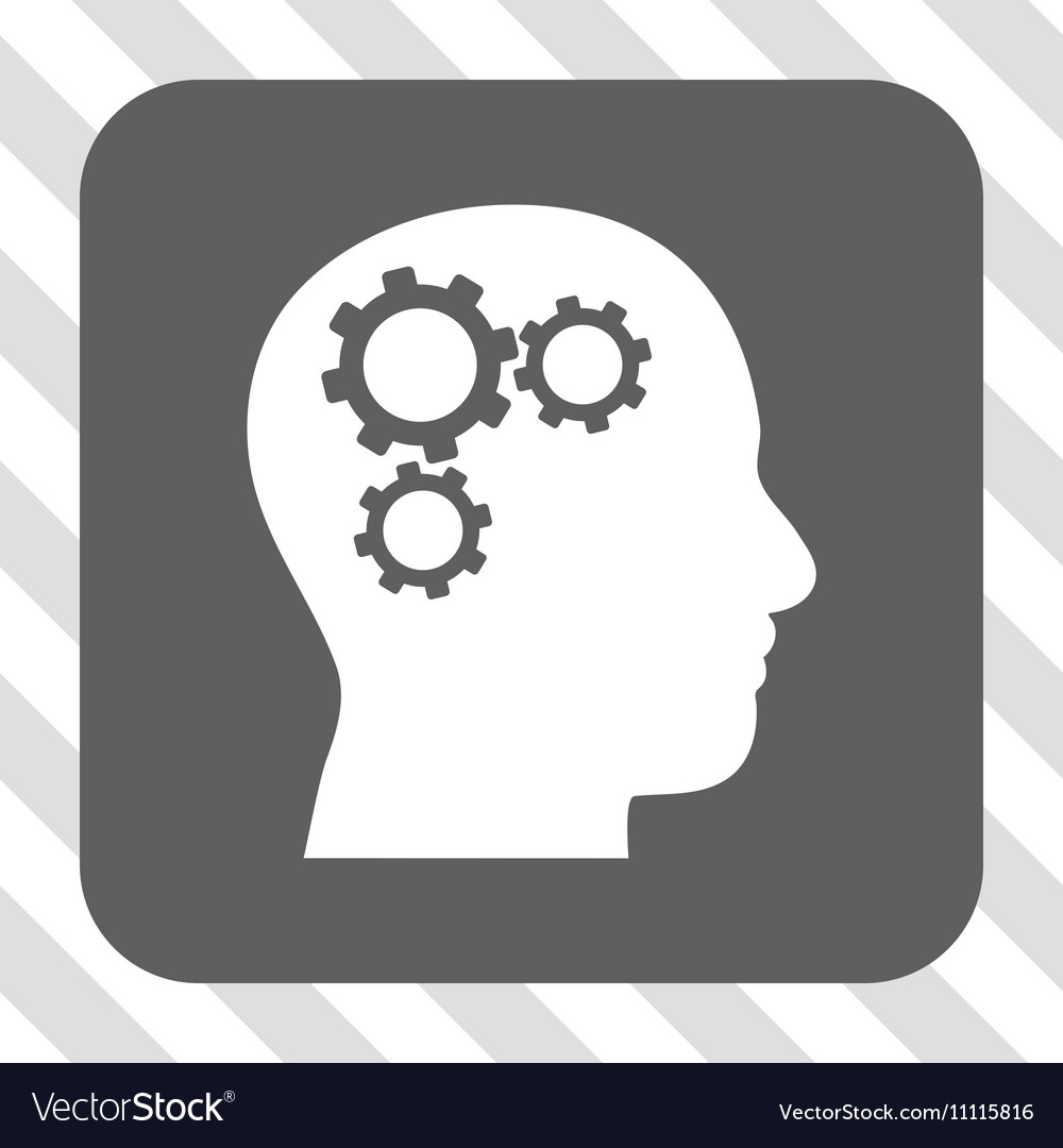 Brain gears rounded square button