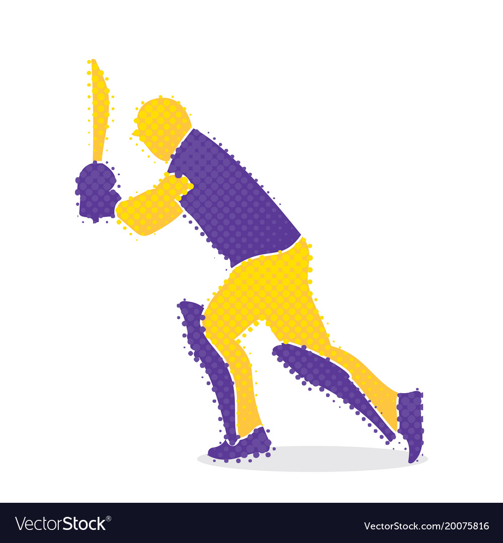 Cricket player hitting shoot design