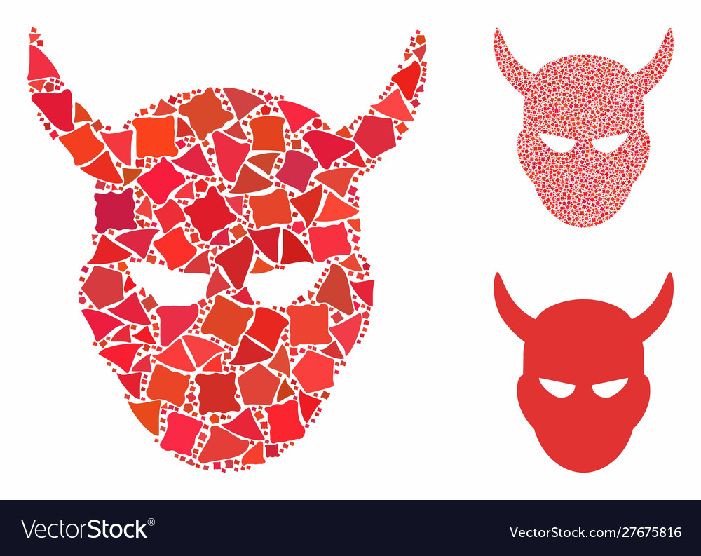 Daemon head composition icon bumpy parts Vector Image Daemon head composition icon bumpy parts
